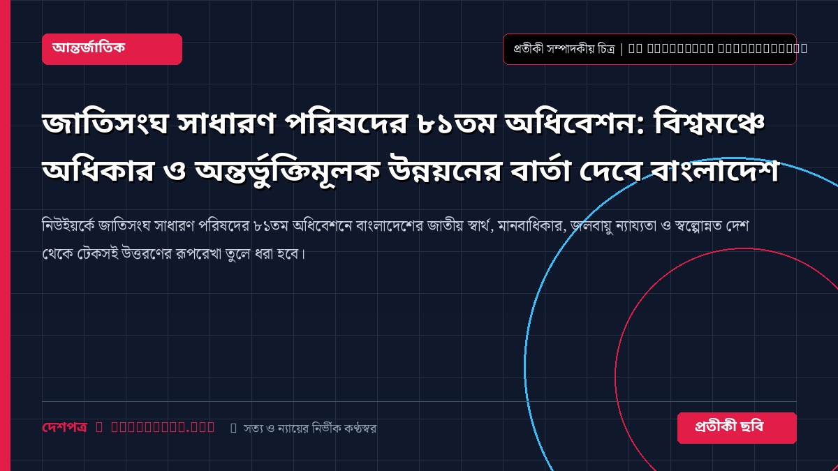 জাতিসংঘ সাধারণ পরিষদের ৮১তম অধিবেশন: বিশ্বমঞ্চে অধিকার ও অন্তর্ভুক্তিমূলক উন্নয়নের বার্তা দেবে বাংলাদেশ